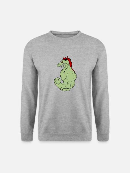 strong dragon 02 - Unisex Pullover - Weißgrau meliert