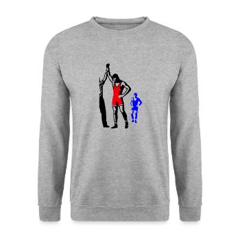 Lutteur - Sweat-shirt Unisexe - gris chiné - Devant - Alina (178cm) & Michal (187cm)