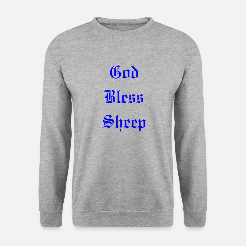 GodBlessSheep - Unisex Pullover - Weißgrau meliert