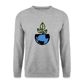 planet erde - Unisex Pullover - Weißgrau meliert - Vorne - Alina (178cm) & Michal (187cm)