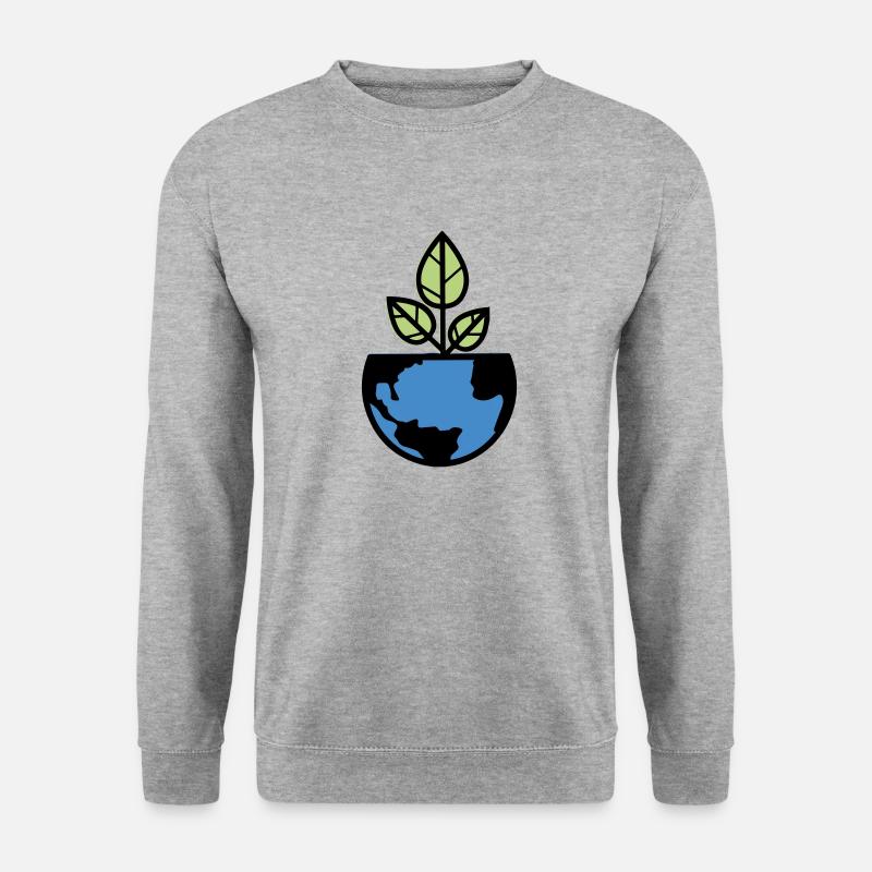 planet erde - Unisex Pullover - Weißgrau meliert