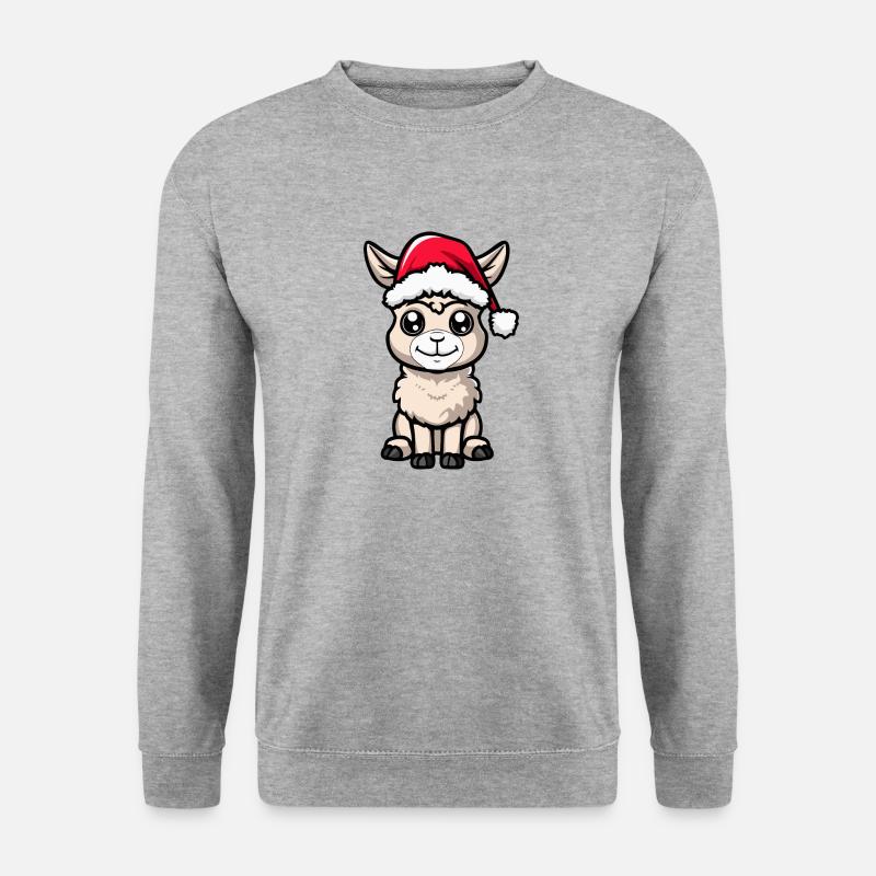 Alpaka Llama Weihnachten - Unisex Pullover - Weißgrau meliert