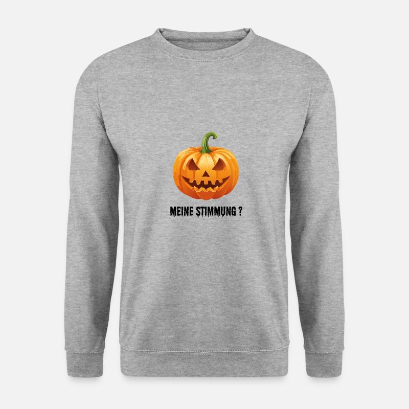 Meine Stimmung? - Halloween - Unisex Pullover - Weißgrau meliert