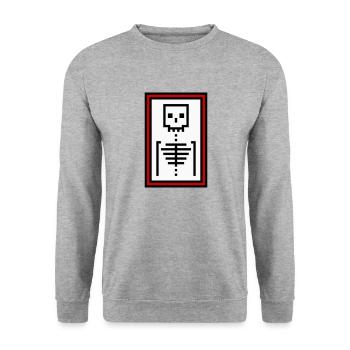 Knochen - Unisex Pullover - Weißgrau meliert - Vorne - Alina (178cm) & Michal (187cm)