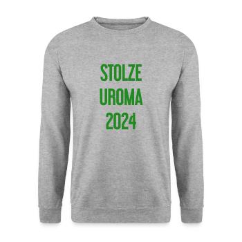 Fière arrière-grand-mère 2024 - Sweat-shirt Unisexe - gris chiné - Devant - Alina (178cm) & Michal (187cm)