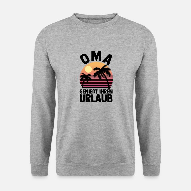 Urlaub Urlauberin Großmutter Oma - Unisex Pullover - Weißgrau meliert