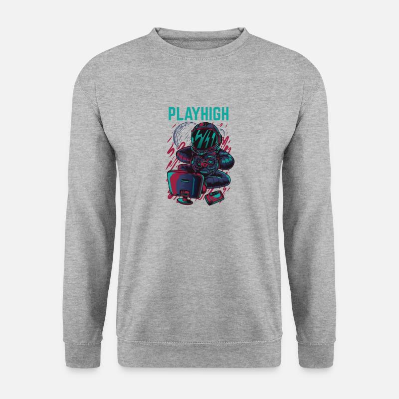 Playhigh Astronaut - Unisex Pullover - Weißgrau meliert
