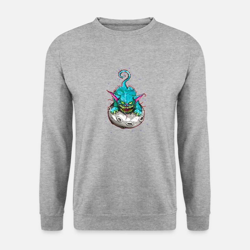 SPACE CAT - Unisex Pullover - Weißgrau meliert