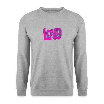 Graffiti Love - Sweat-shirt Unisexe - gris chiné - Devant - Alina (178cm) & Michal (187cm)