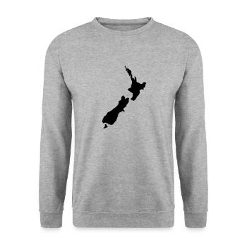 New Zealand - Unisex Pullover - Weißgrau meliert - Vorne - Alina (178cm) & Michal (187cm)