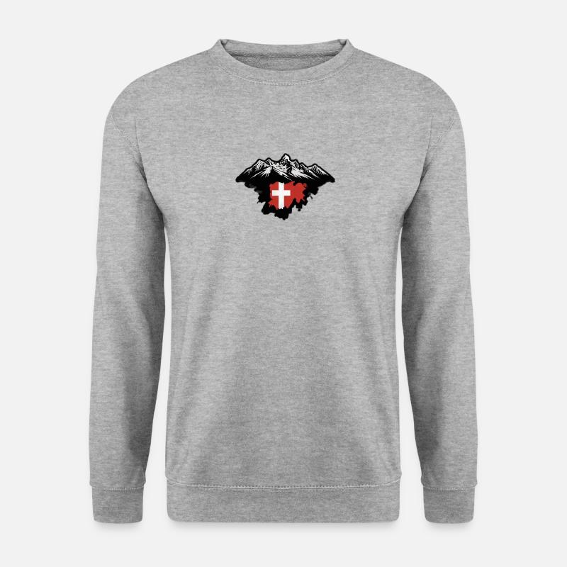 Schweizer Flagge - Unisex Pullover - Weißgrau meliert