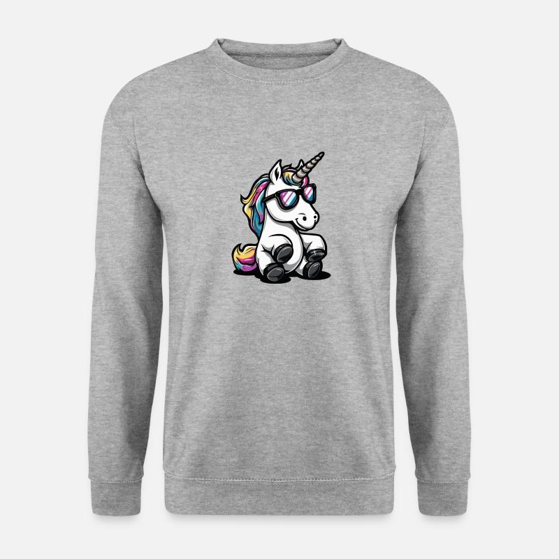 Einhorn Tier - Unisex Pullover - Weißgrau meliert