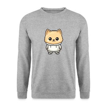 Pomeranian Dog Funny Pomeranian - Unisex Sweatshirt - salt & pepper - Front - Alina (178cm) & Michal (187cm)