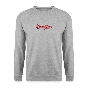 Beautiful Vintage - Sweat-shirt Unisexe - gris chiné - Devant - Alina (178cm) & Michal (187cm)