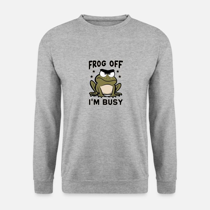 Frog Off - Unisex Pullover - Weißgrau meliert