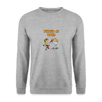 Physiotherapie - Unisex Pullover - Weißgrau meliert - Vorne - Alina (178cm) & Michal (187cm)