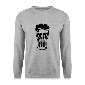 Beer - Funny Beer Logo Tshirt - Unisex Sweatshirt - salt & pepper - Front - Alina (178cm) & Michal (187cm)