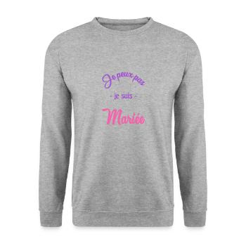 FUTURE MARIEE. EVJF. MARIEE - Sweat-shirt Unisexe - gris chiné - Devant - Alina (178cm) & Michal (187cm)