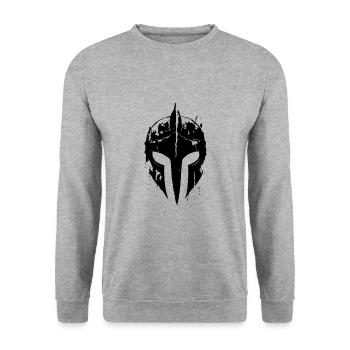 Icône du casque Gladiator Spartan - Sweat-shirt Unisexe - gris chiné - Devant - Alina (178cm) & Michal (187cm)