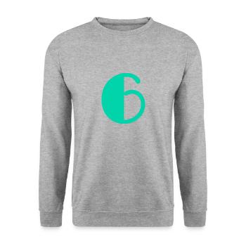 6. 6 ANS. 6e ANNIVERSAIRE. ANNIVERSAIRE 6 ANS - Sweat-shirt Unisexe - gris chiné - Devant - Alina (178cm) & Michal (187cm)