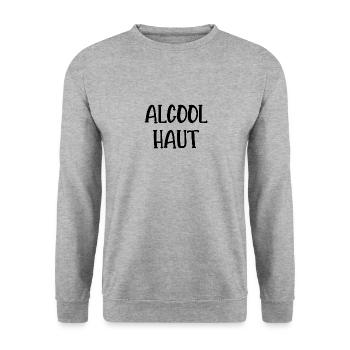 alcool haut - Sweat-shirt Unisexe - gris chiné - Devant - Alina (178cm) & Michal (187cm)