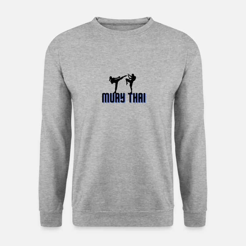 muay thai - Unisex Pullover - Weißgrau meliert