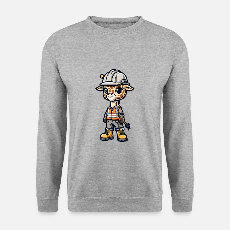 Cute Giraffe Construction Worker - Unisex Sweatshirt - salt & pepper