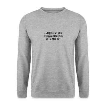 Statement lettering Overthinking - Unisex Sweatshirt - salt & pepper - Front - Alina (178cm) & Michal (187cm)