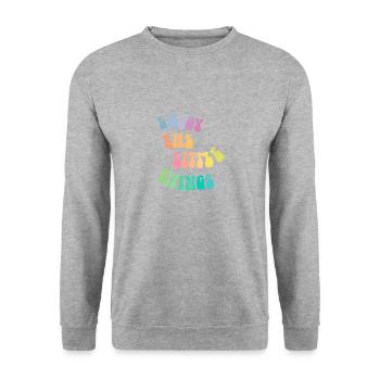 Enjoy the little things - Gift idea - Gift - Unisex Sweatshirt - salt & pepper - Front - Alina (178cm) & Michal (187cm)