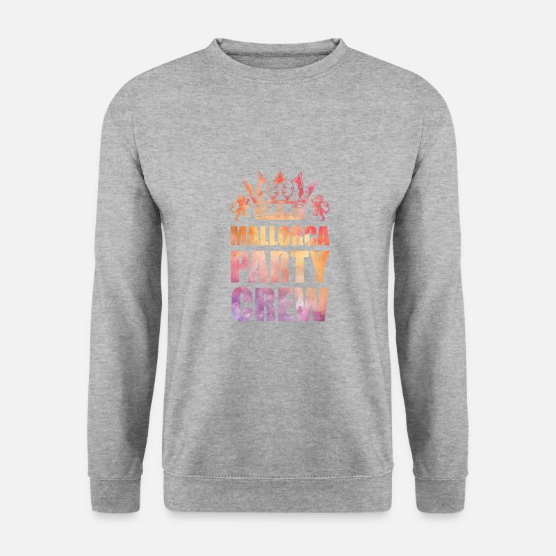 Mallorca Party Crew Spruch - Unisex Pullover - Weißgrau meliert