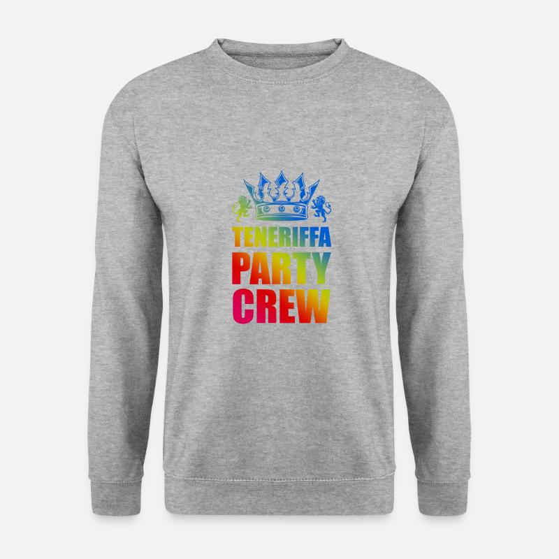 Teneriffa Party Crew Spruch - Unisex Pullover - Weißgrau meliert