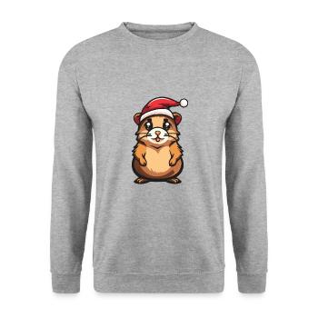 Hamster Christmas - Unisex Sweatshirt - salt & pepper - Front - Alina (178cm) & Michal (187cm)