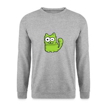 Chat drôle - Sweat-shirt Unisexe - gris chiné - Devant - Alina (178cm) & Michal (187cm)