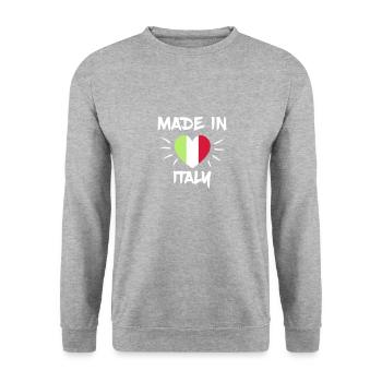 Italy - Unisex Pullover - Weißgrau meliert - Vorne - Alina (178cm) & Michal (187cm)