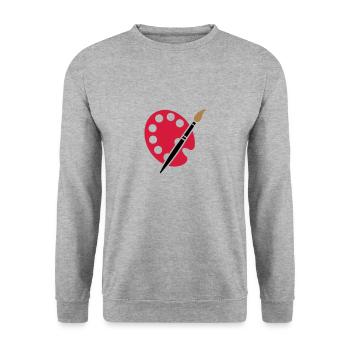 Painter artist graphic artist brush color palette - Unisex Sweatshirt - salt & pepper - Front - Alina (178cm) & Michal (187cm)