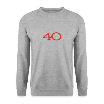 ANNIVERSARY. HAPPY BIRTHDAY. HAPPY BIRTHDAY. - Unisex Sweatshirt - salt & pepper - Front - Alina (178cm) & Michal (187cm)