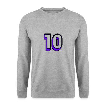 10. 10 YEARS. 10TH ANNIVERSARY. BIRTHDAY 10 YEARS. - Unisex Sweatshirt - salt & pepper - Front - Alina (178cm) & Michal (187cm)