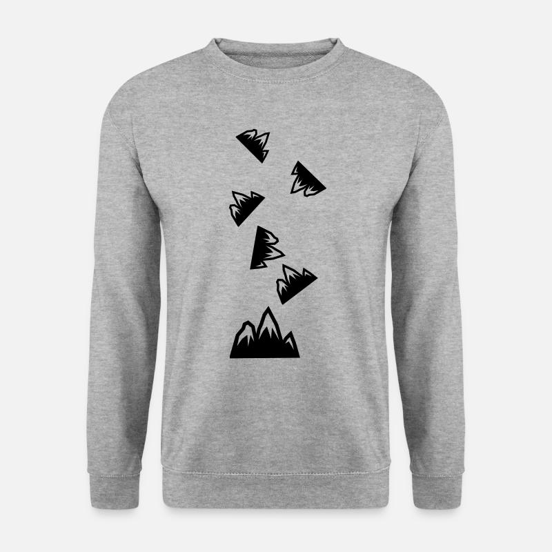 Berge Mountains Silhouette - Unisex Pullover - Weißgrau meliert