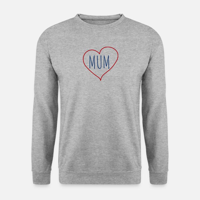 Mama-Herz - Unisex Pullover - Weißgrau meliert