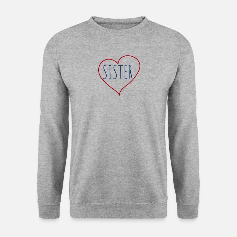 Schwester Herz - Unisex Pullover - Weißgrau meliert