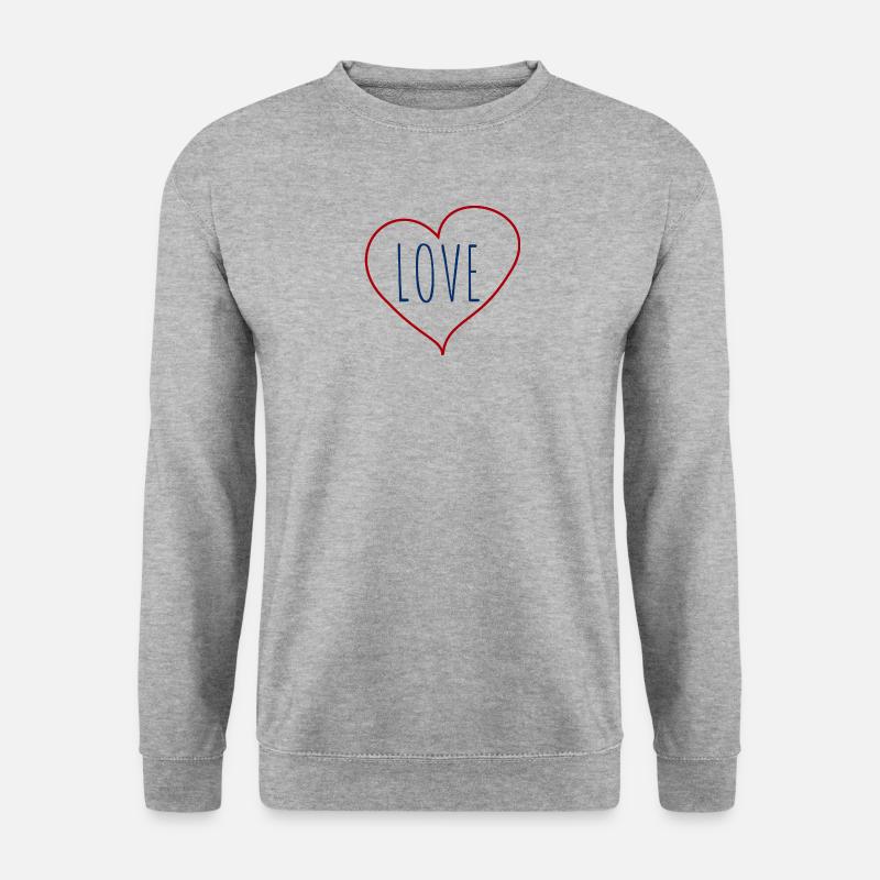 Liebesherz - Unisex Pullover - Weißgrau meliert