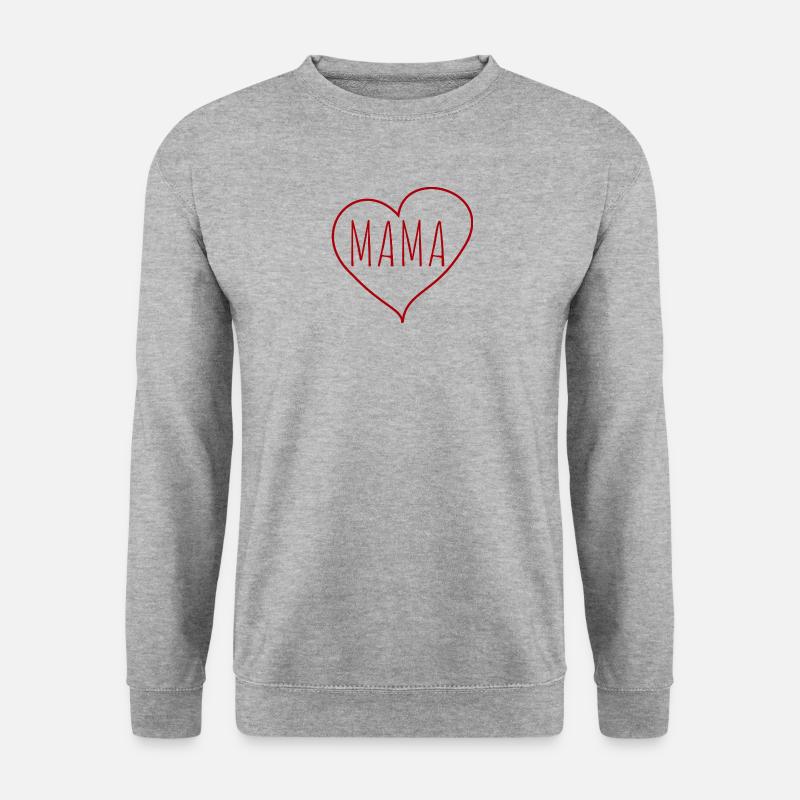 Mama Herz - Unisex Pullover - Weißgrau meliert