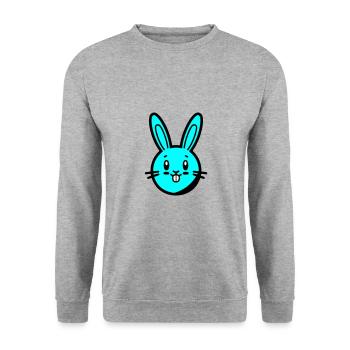 Hase Ostern - Unisex Pullover - Weißgrau meliert - Vorne - Alina (178cm) & Michal (187cm)