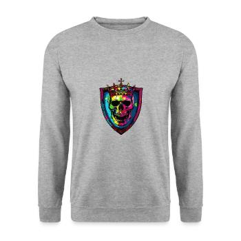 Couronne de crâne de roi - Sweat-shirt Unisexe - gris chiné - Devant - Alina (178cm) & Michal (187cm)