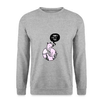 I DO NOT GIVE A FOX - FOX - Unisex Sweatshirt - salt & pepper - Front - Alina (178cm) & Michal (187cm)