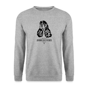 Cocker américain papa chiens Cocker Spaniel Wilsigns - Sweat-shirt Unisexe - gris chiné - Devant - Alina (178cm) & Michal (187cm)