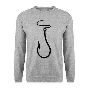 Hameçons symbole pêcheur - Sweat-shirt Unisexe - gris chiné - Devant - Alina (178cm) & Michal (187cm)