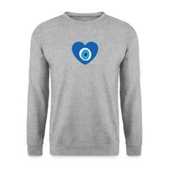 Nazar Heart - Unisex Sweatshirt - salt & pepper - Front - Alina (178cm) & Michal (187cm)