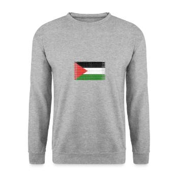 heart flag love palestine - Unisex Sweatshirt - salt & pepper - Front - Alina (178cm) & Michal (187cm)