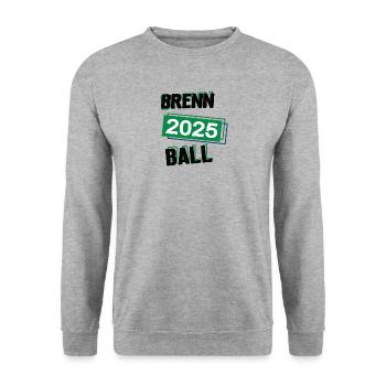 Brennball Spieler Team Turnier Mannschaft in 2025 - Unisex Pullover - Weißgrau meliert - Vorne - Alina (178cm) & Michal (187cm)